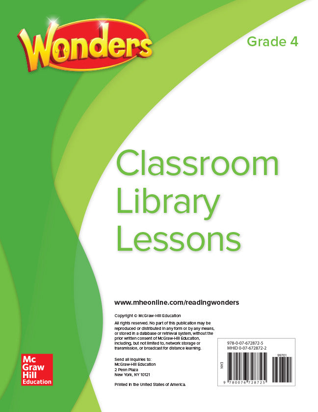 Wonders Classroom Library Lessons Grade 4