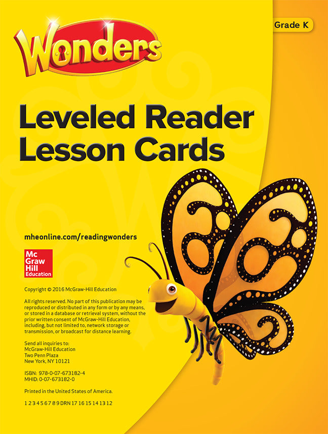 Wonders Leveled Reader Lesson Cards Grade K