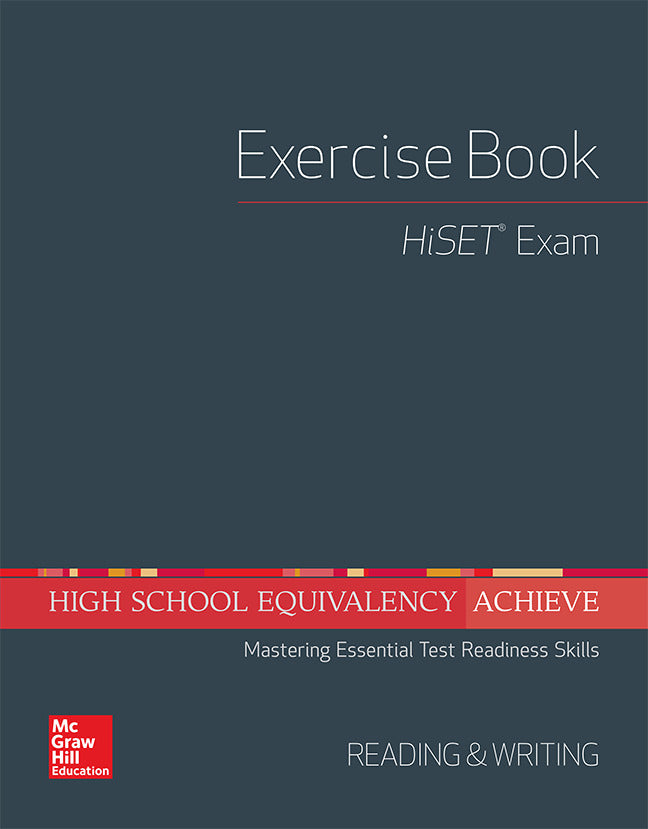 High School Equivalency Achieve Hiset Exercise Book Reading & Writing