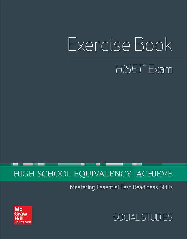 High School Equivalency Achieve Hiset Exercise Book Social Studies