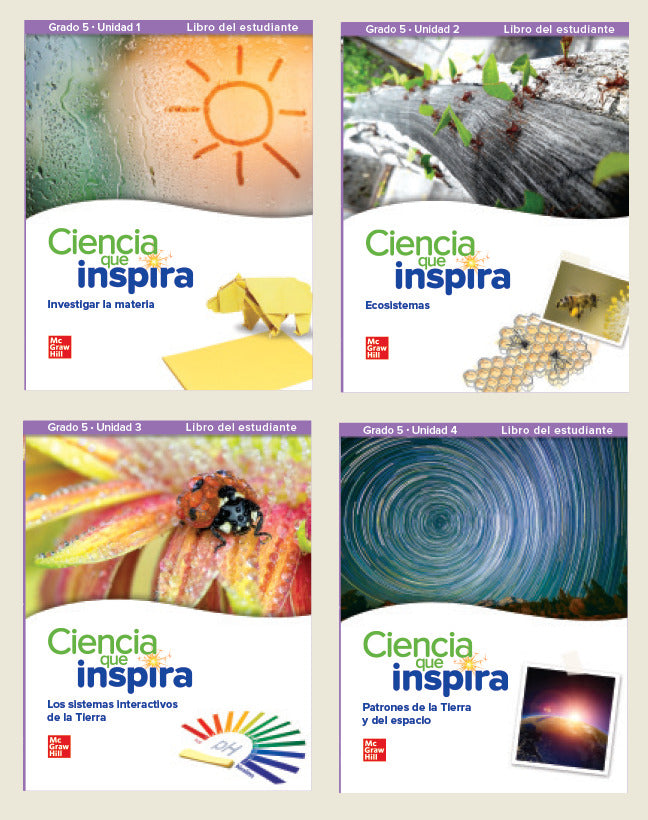 Inspire Science Grade 5 Print Spanish Student Edition Bundle Units 1 4