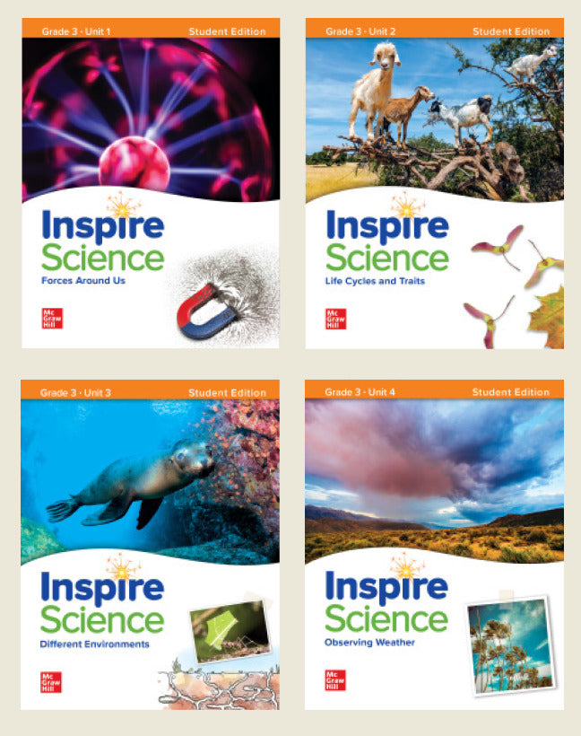 Inspire Science Grade 3 Print Student Edition Bundle Units 1 4