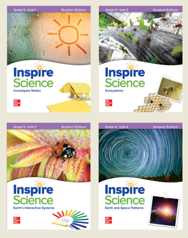 Inspire Science Grade 5 Print Student Edition Bundle Units 1 4