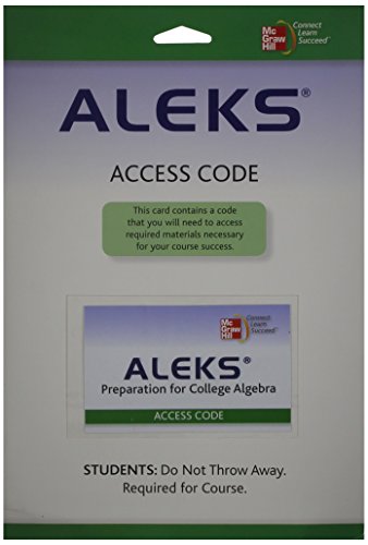 Aleks Prep Access Card 6 Weeks For College Algebra