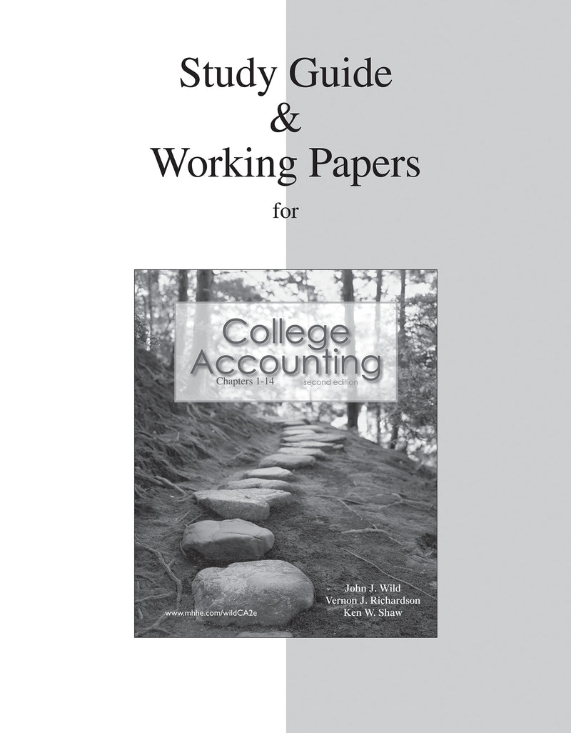 Study Guide & Working Papers Ch 1 14 To Accompany College Accounting 2e
