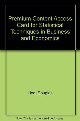 Premium Content Access Card For Statistical Techniques In Business & Economics