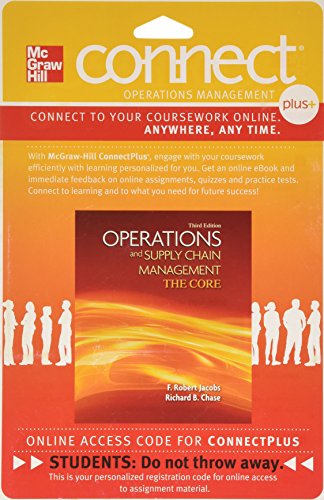 Connect 1 Semester Access Card For Operations & Supply Chain Management Core 3e 3e