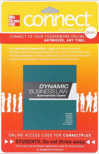 Connect 1 Semester Access Card For Dynamic Business Law