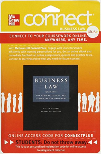 Connect 2 Semester Access Card For Business Law