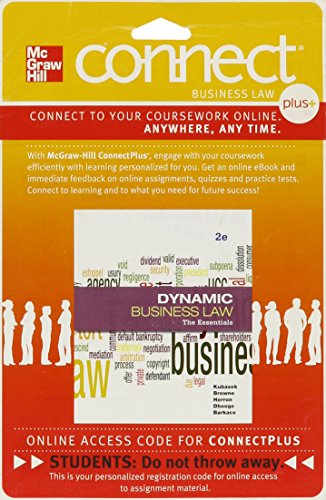 Connect 1 Semester Access Card For Kubasek Dynamic Business Law Essen 2e 2e