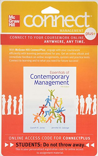 Connect 1 Semester Access Card For Essentials Of Contemporary Management 5e
