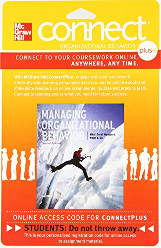 Connect Managing Organizational Behavior 1 Semester Access Card For Baldwin 2e 2e