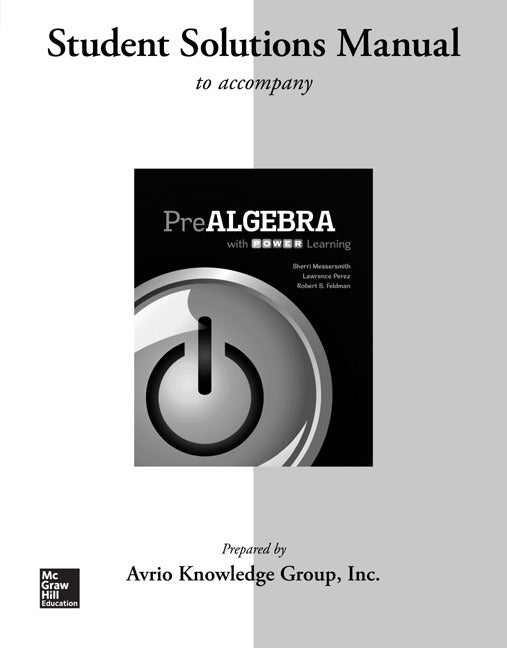 Student Solutions Manual For Prealgebra With P.o.w.e.r Learning