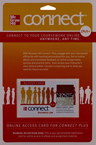 Connect 1 Semester Access Card For Bennett Legal Envir Of Bus 1e