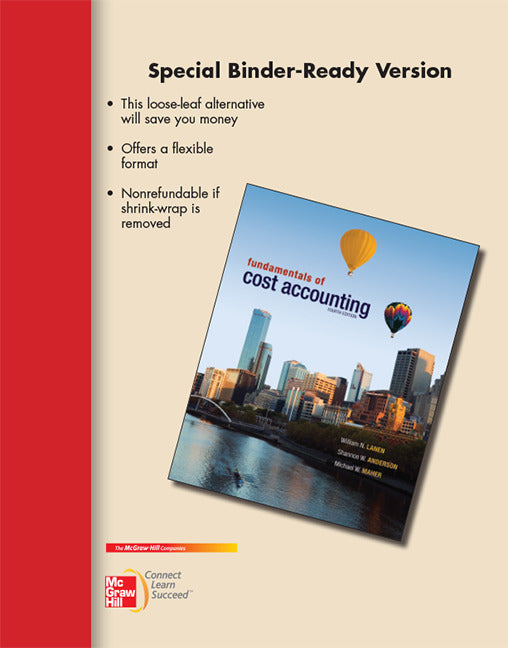 Loose Leaf For Fundamentals Of Cost Accounting 4e