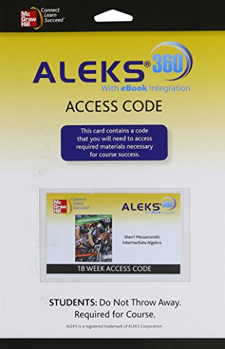 Aleks 360 Access Card 18 Weeks For Intermediate Algebra