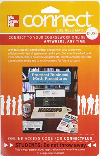 Connect 1 Semester Access Card For Practical Business Math Procedures
