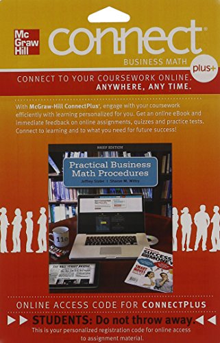 Connect 1 Semester Access Card For Practical Business Math Procedures Brief Edition