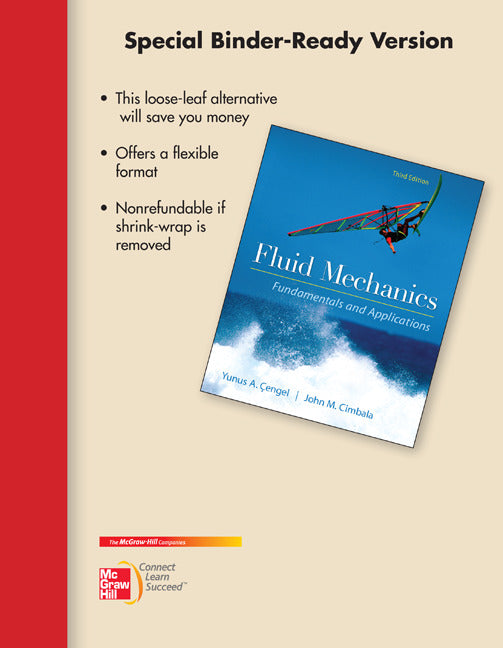 Loose Leaf For Fluid Mechanics Fundamentals & Applications 3e
