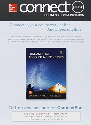 Connect 2 Semester Access Card For Fundamental Accounting Principles 22e