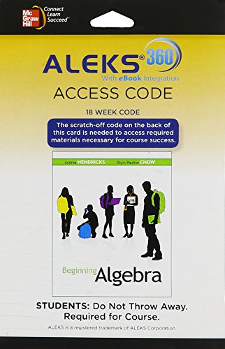 Aleks 360 Access Card 18 Weeks For Beginning Algebra