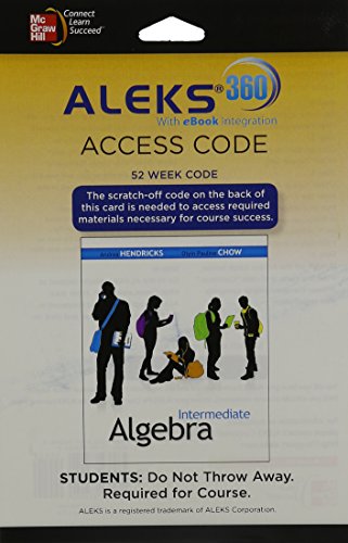 Aleks 360 Access Card 52 Weeks For Intermediate Algebra