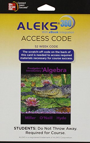 Aleks 360 Access Card 52 Weeks For Prealgebra & Introductory Algebra
