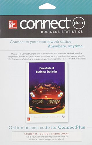 Connect 1 Semester Access Card For Essentials Of Business Statistics 5e