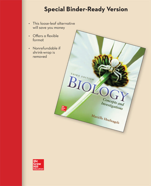 Loose Leaf Version For Biology Concepts & Investigations 3e