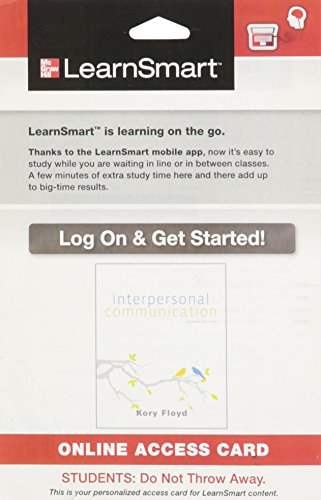 Learnsmart Access Card For Interpersonal Communication 2e