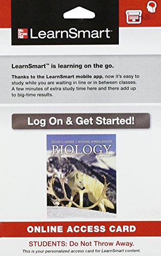 Learnsmart Access Card For Biology