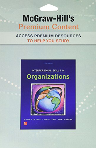 Premium Content Code Card To Accompany Interpersonal Skills In Organizations 5e