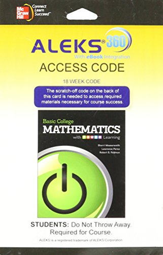Aleks 360 18 Weeks For Basic College Math With P.o.w.e.r Learning