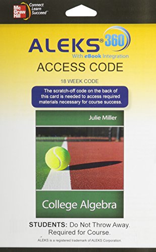 Aleks 360 Access Card 18 Weeks For College Algebra