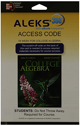 Aleks 360 Access Card 18 Weeks For College Algebra 3e