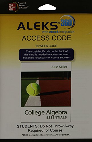 Aleks 360 Access Card 18 Weeks For College Algebra Essentials
