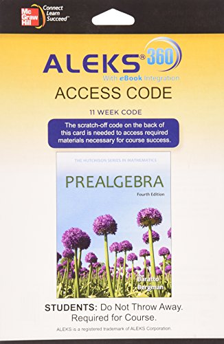 Aleks 360 Access Card 11 Weeks For Prealgebra 4e
