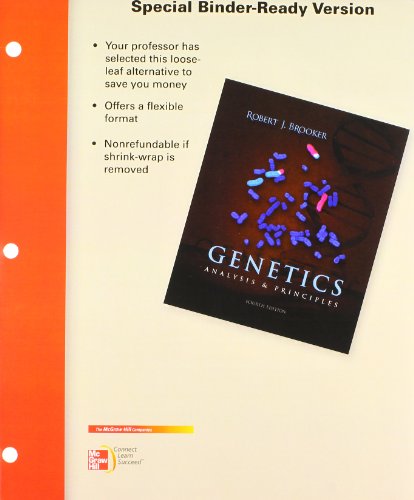 Loose Leaf Genetics W  Student Study Guide Solution Manual 4e