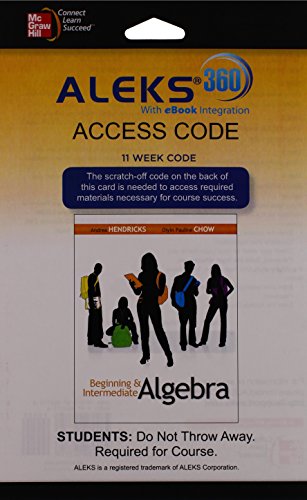 Aleks 360 Access Card 11 Weeks For Beginning & Intermediate Algebra