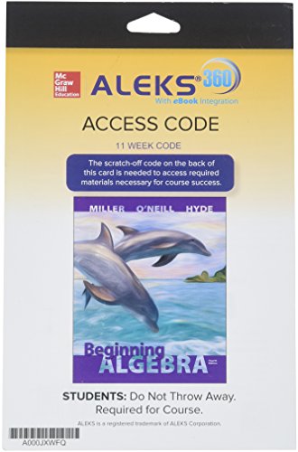 Aleks 360 Access Card 11 Weeks For Beginning Algebra 4e