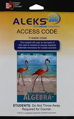 Aleks 360 Access Card 11 Weeks For Intermediate Algebra 4e