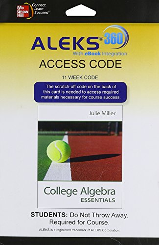 Aleks 360 Access Card 11 Weeks For College Algebra Essentials