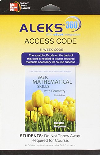 Aleks 360 Access Card 11 Weeks For Basic Math Skills 9e