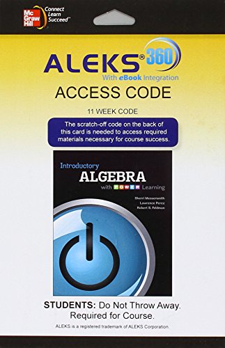 Aleks 360 11 Week Access Card For Introductory Algebra With P.o.w.e.r Learning