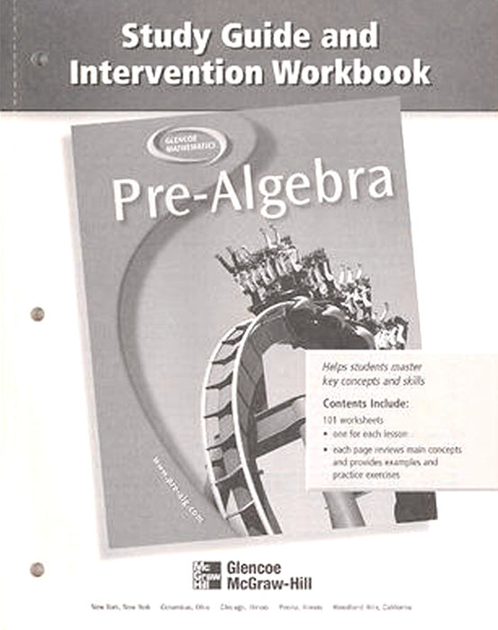 Pre Algebra Study Guide & Intervention Workbook