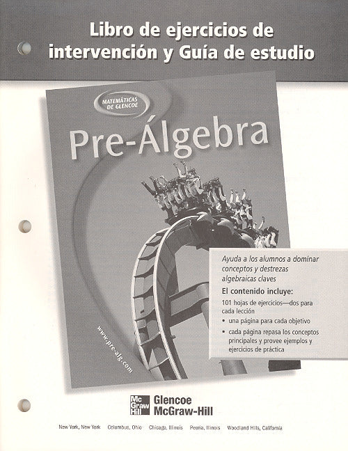 Pre Algebra Spanish Study Guide & Intervention Workbook