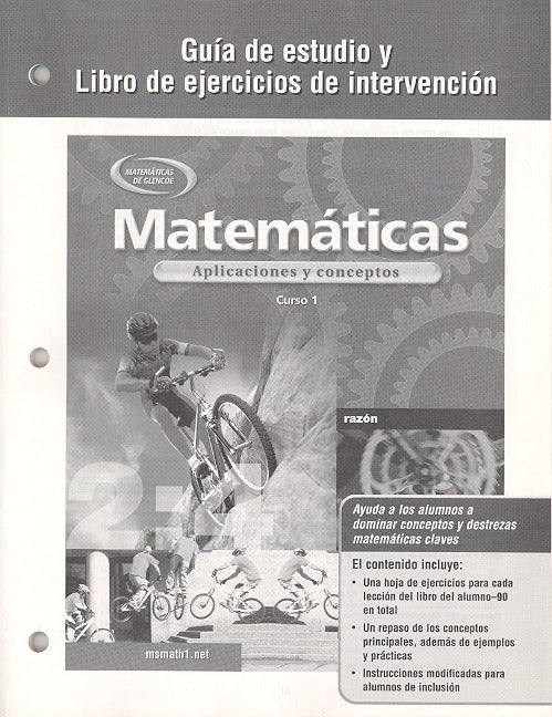 Mathematics Applications & Concepts Course 1 Spanish Study Guide & Intervention Workbook