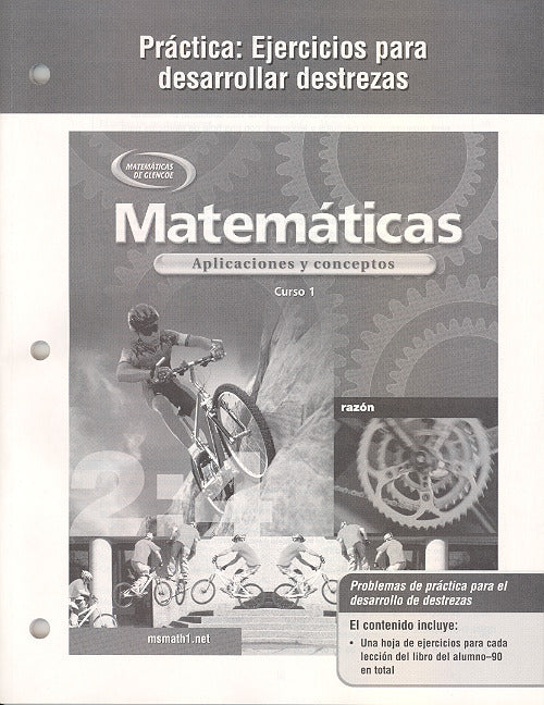Mathematics Applications & Concepts Course 1 Spanish Practice Skills Workbook