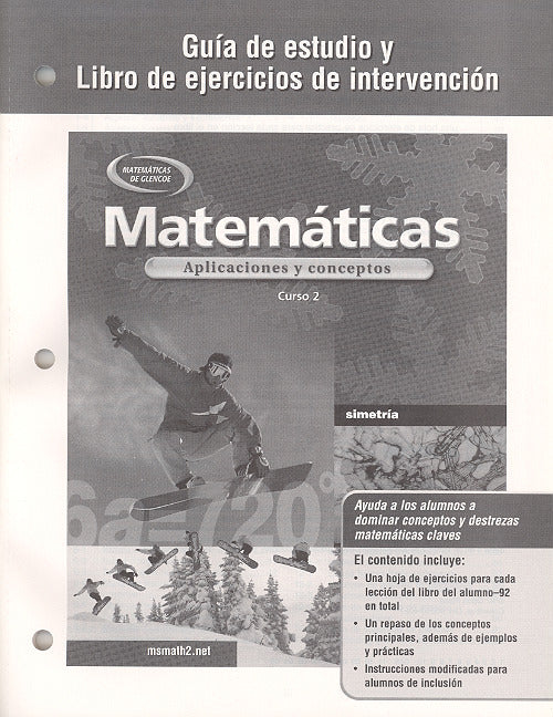 Mathematics Applications & Concepts Course 2 Spanish Study Guide & Intervention Workbook 2e