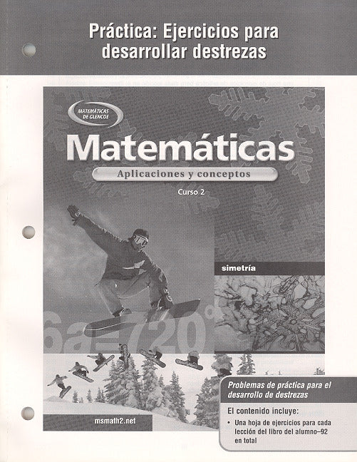 Mathematics Applications & Concepts Course 2 Spanish Practice Skills Workbook 2e